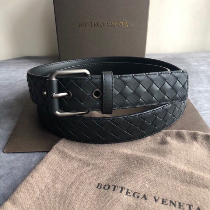 Bottega Veneta Men s hand-woven cowhide buckle belt 3.5cm