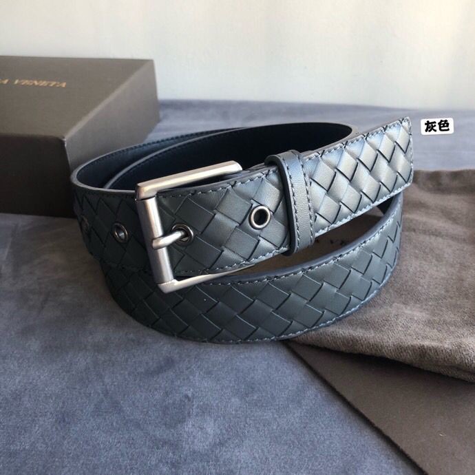 Bottega Veneta Men s hand-woven cowhide buckle belt 3.5cm