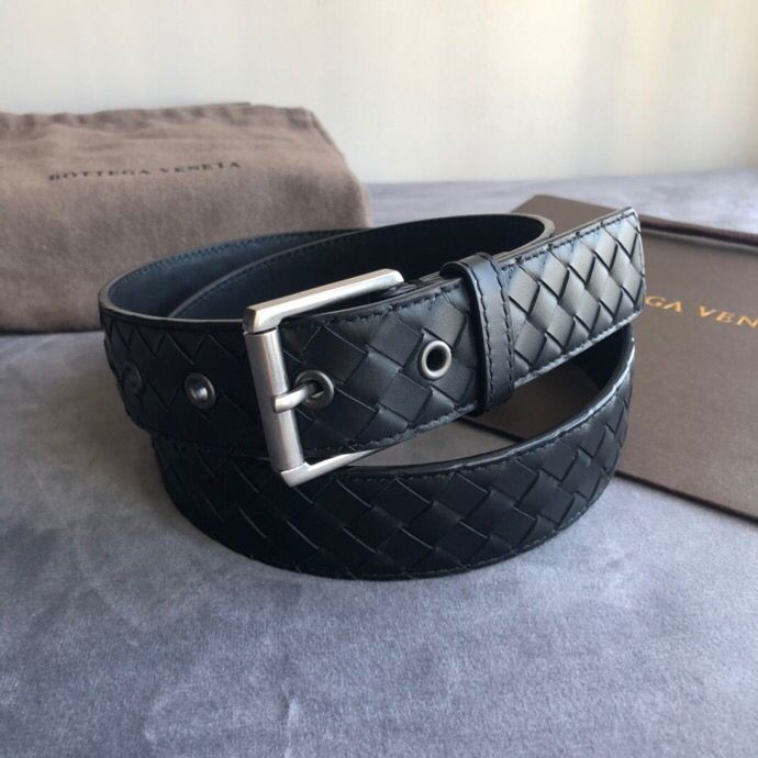 Bottega Veneta Men s hand-woven cowhide buckle belt 3.5cm