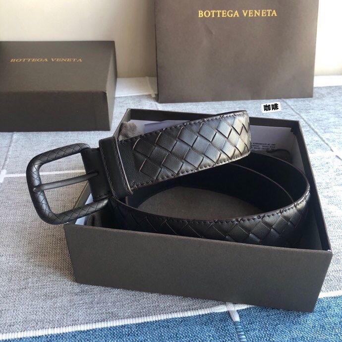 Bottega Veneta Men s hand-woven cowhide buckle belt 3.5cm