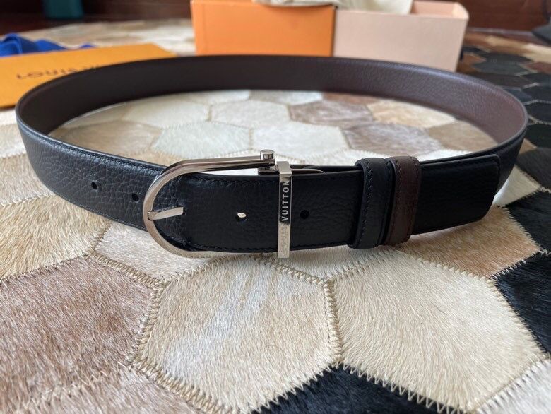 Louis Vuitton Stainless steel buckle cowhide Reversible belt 35mm