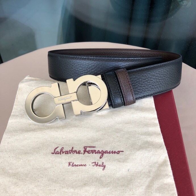 Ferragamo Adjustable Reversible cowhide GANCINI buckle belt 3.5cm