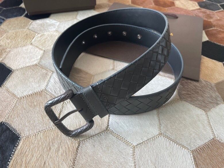 Bottega Veneta Men s hand-woven cowhide pattern carved buckle belt 3.5cm