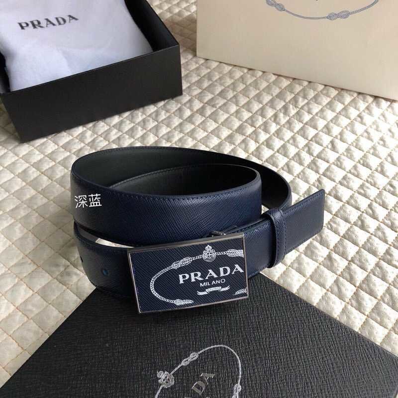 Prada Men s Letter Logo Cross Pattern Belt 3.5cm