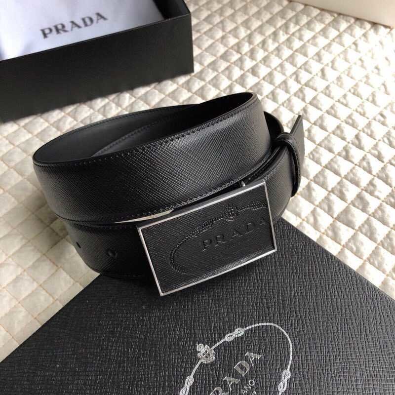 Prada Men s Letter Logo Cross Pattern Belt 3.5cm