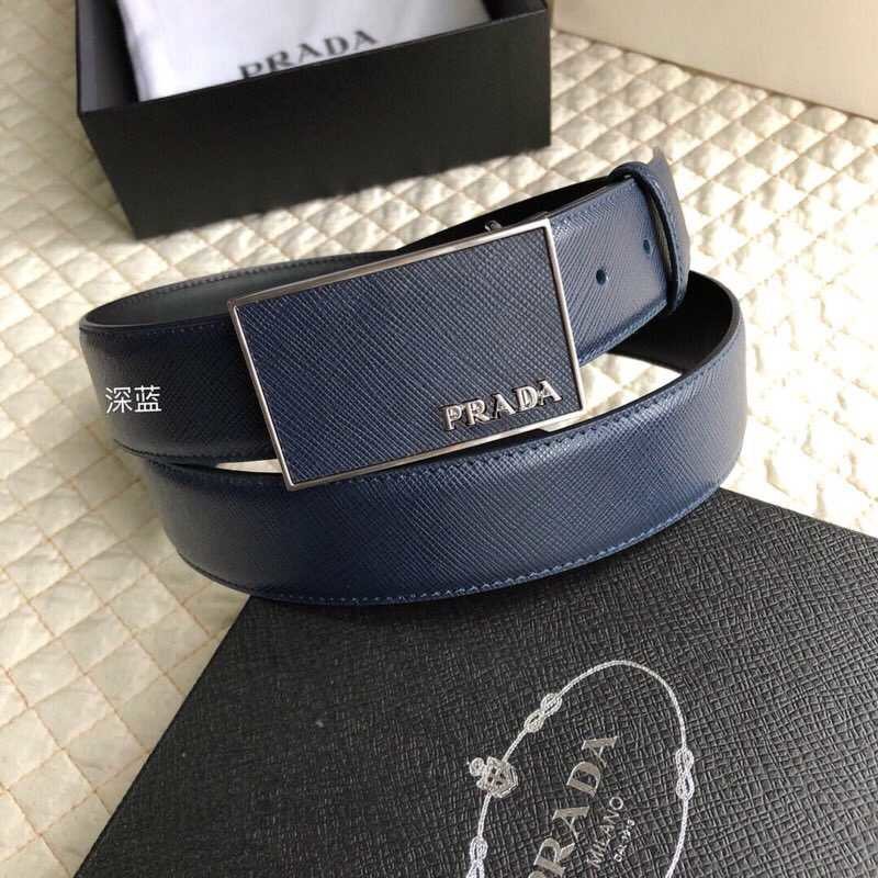 Prada Men s Letter Logo Cross Pattern Belt 3.5cm