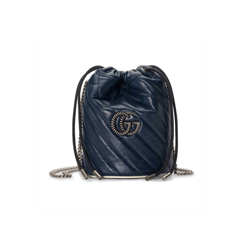 Gucci GG Marmont Mini Bucket Bag 573817 Blue