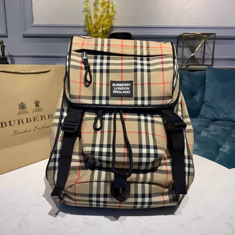 Burberry Logo Detail Vintage Check Backpack 80177361