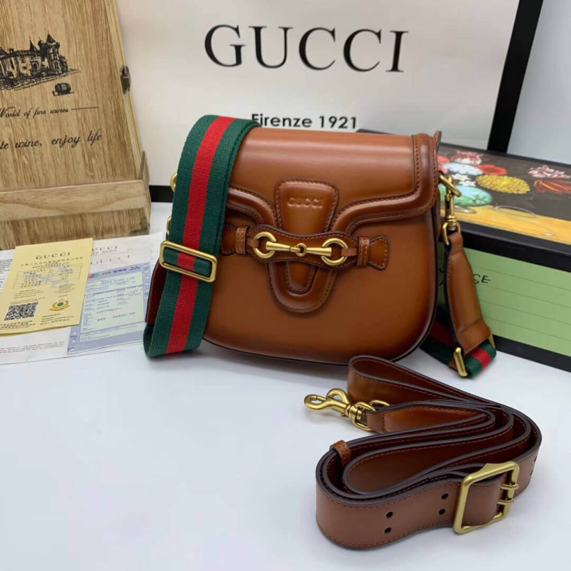 Gucci Lady Web Calfskin Leather Shoulder Bag 384821