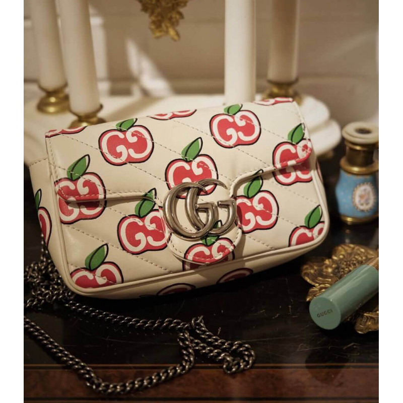 Gucci GG Apple Print Super Mini Bag 476433