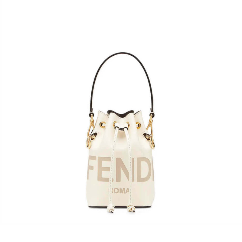 Fendi Mon Tresor Mini Logo-Print Leather Bucket Bag 8BS010