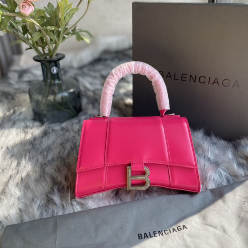 Balenciaga Hourglass XS Shiny Box Calfskin Tote