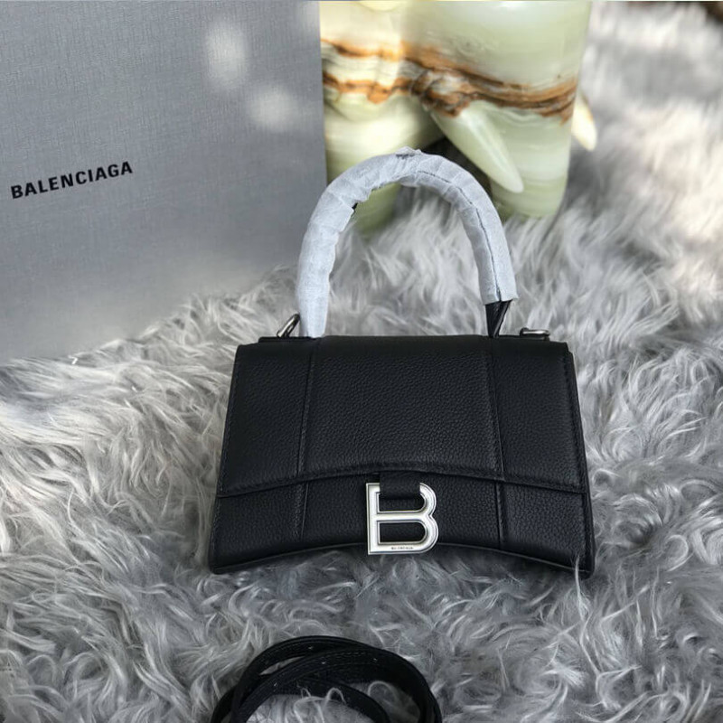 Balenciaga Hourglass XS Textured-Leather Tote