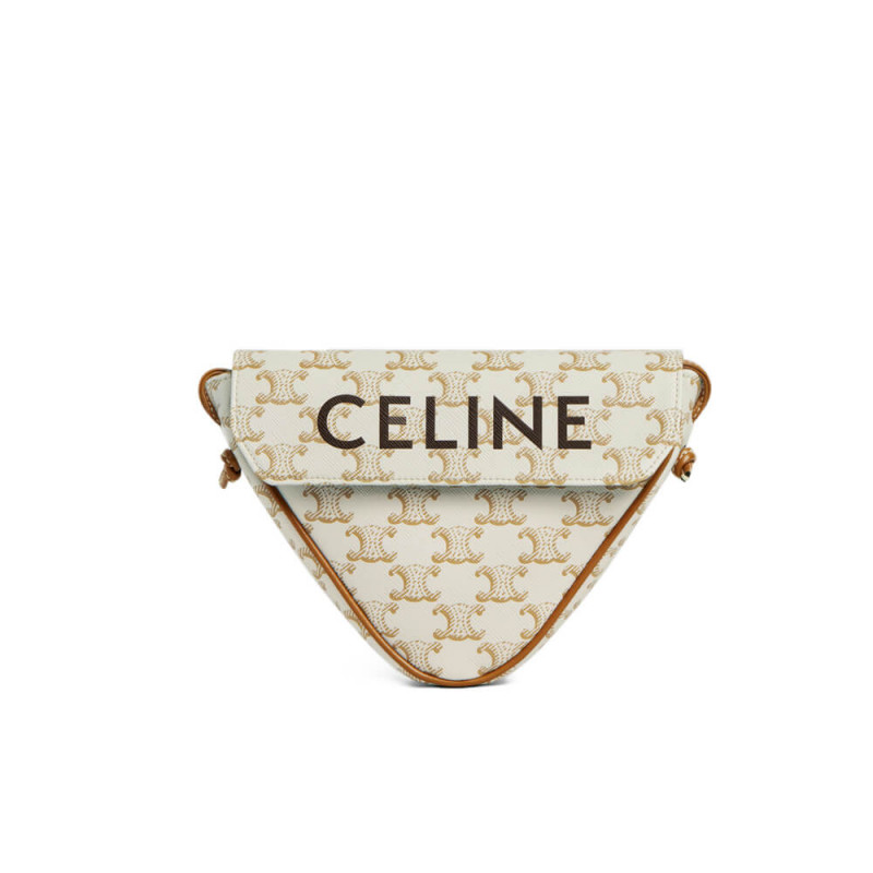 Celine Triangle Bag In Triomphe Canvas With Celine Print 195902