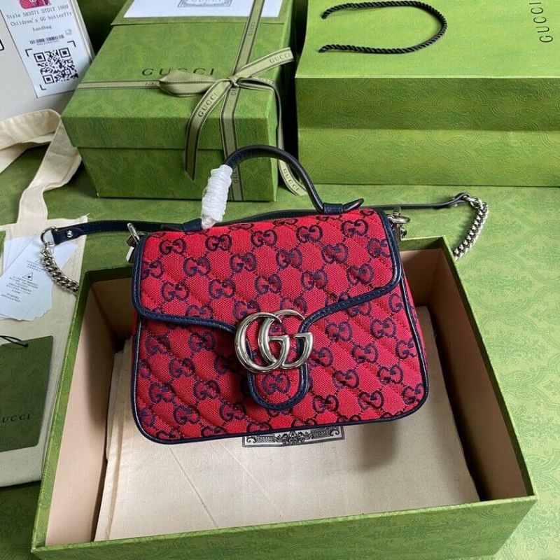 Gucci GG Marmont Multicolor Mini Top Handle Bag 583571