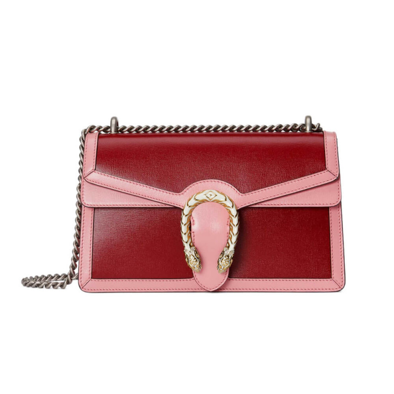 Gucci Dionysus Small Shoulder Bag 400249 Red and Pink Leather