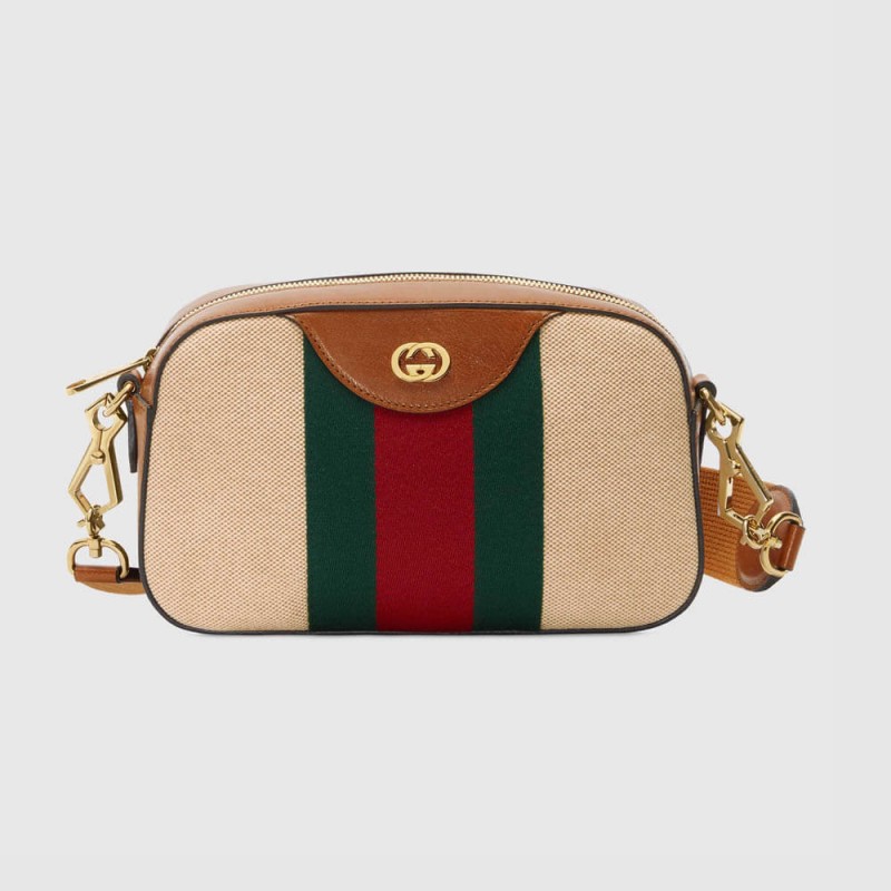 Gucci Vintage Canvas Shoulder Bag 575073 Beige