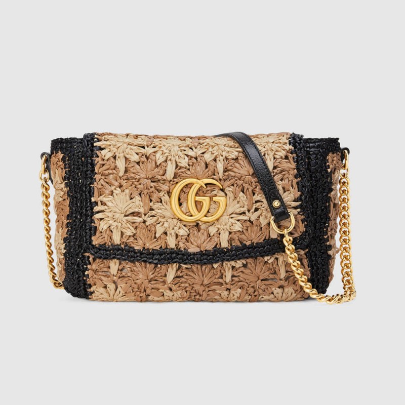 Gucci GG Marmont Raffia Small Shoulder Bag 574433