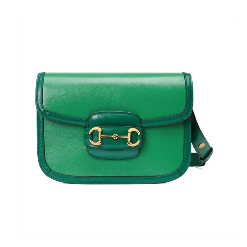 Gucci Horsebit 1955 Small Shoulder Bag 602204 Green Leather