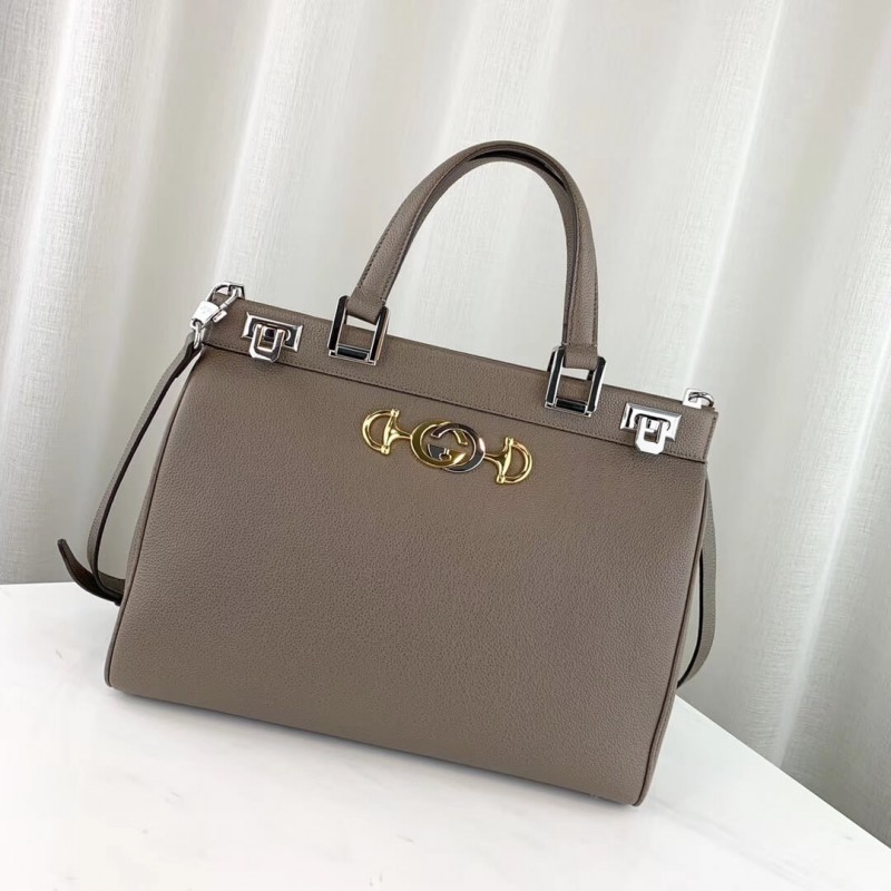 Gucci Zumi Grainy Leather Medium Top Handle Bag 564714