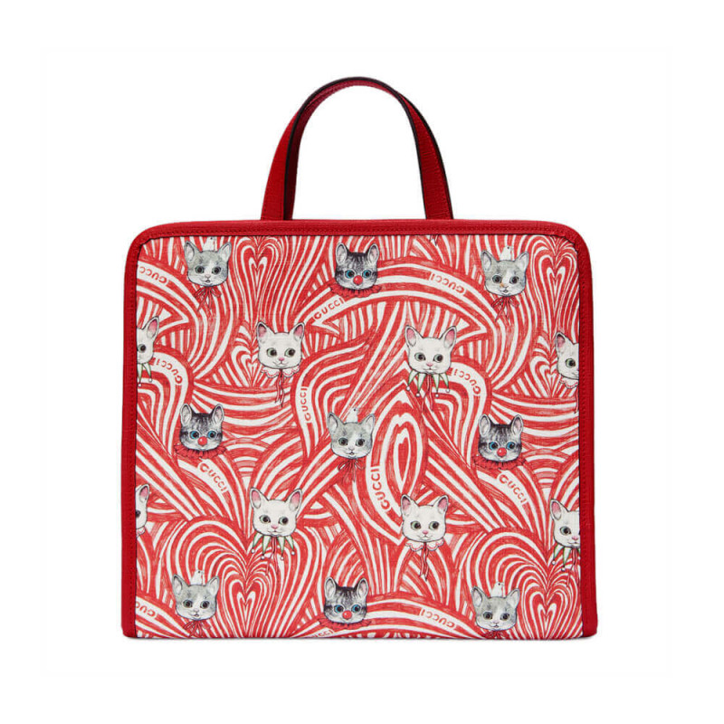 Gucci Yuko Higuchi Tote Bag Cat Print 605614