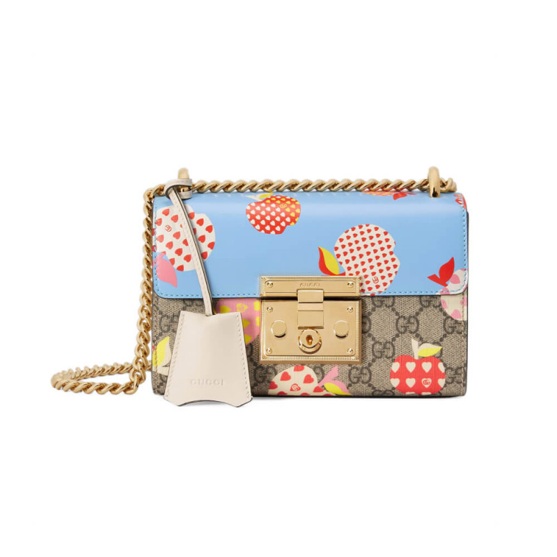 Gucci Padlock Heart Apple Pattern Small Shoulder Bag 409487