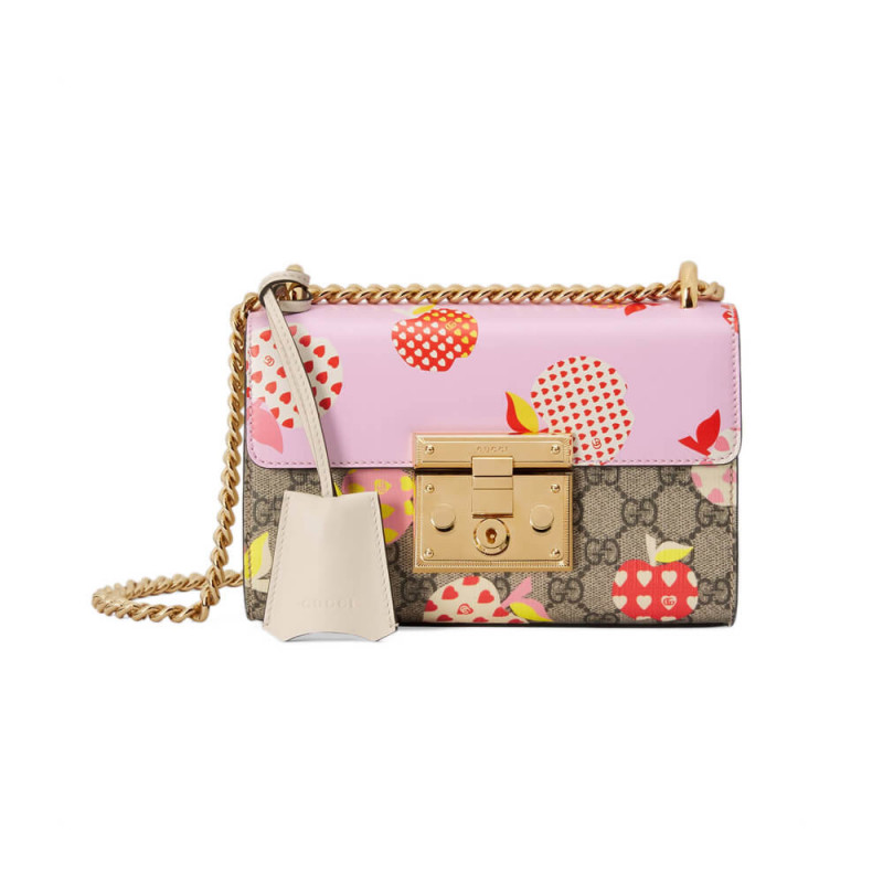 Gucci Padlock Heart Apple Pattern Small Shoulder Bag 409487