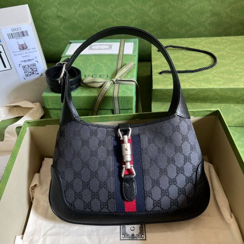 Gucci x Balenciaga Jackie 1961 Small Hobo Bag 680118 Black