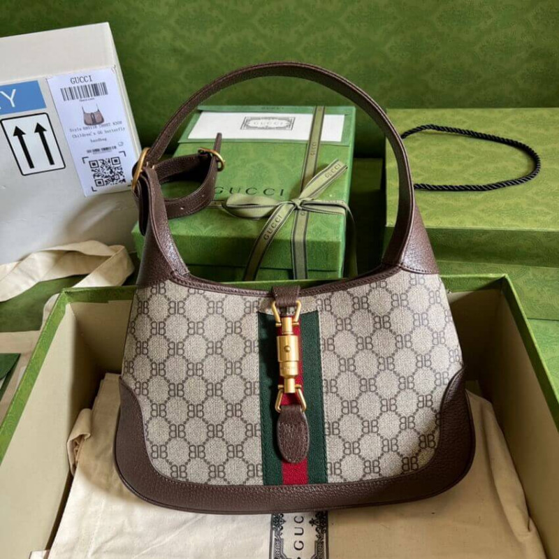 Gucci x Balenciaga Jackie 1961 Small Hobo Bag 680118 Coffee