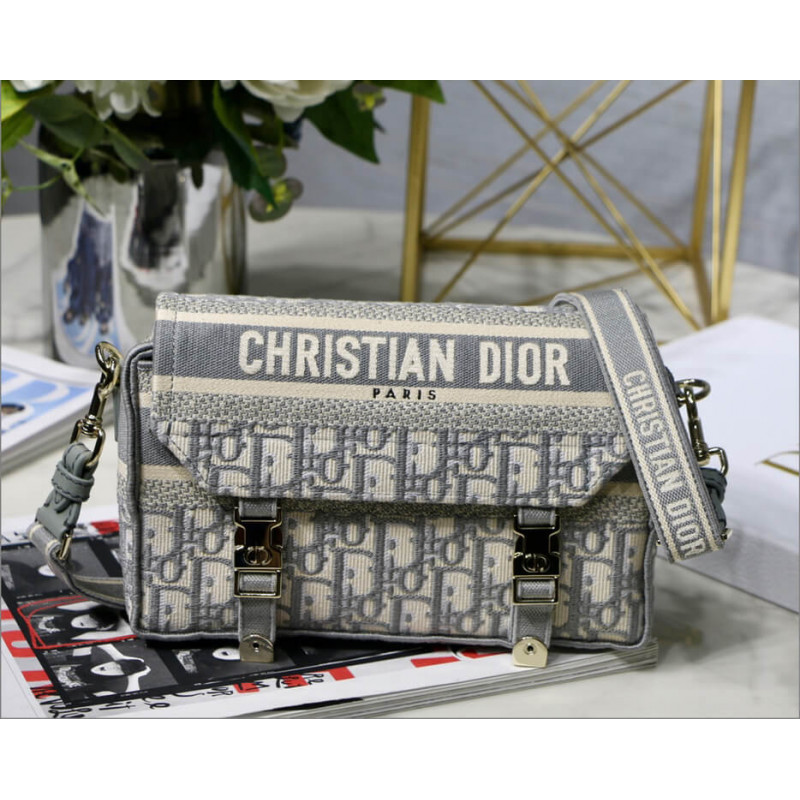 Christian Dior Small DiorCamp Bag in Oblique Embroidery M1241