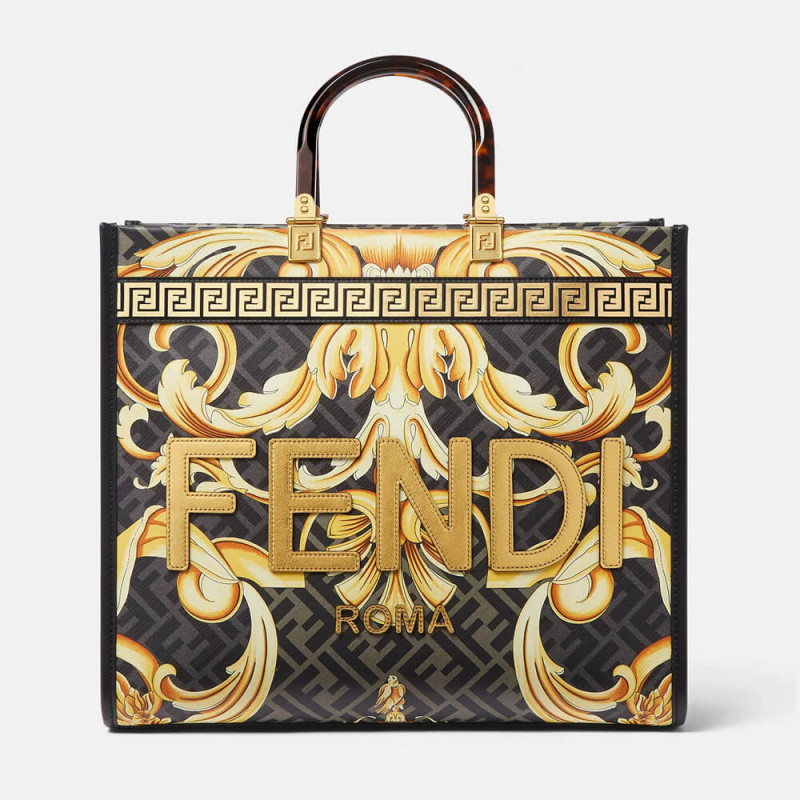 Fendace Sunshine Medium Tote Bag 1006675 Gold/Black