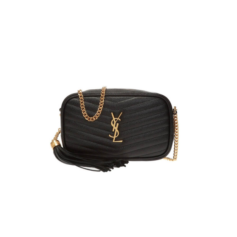 Saint Laurent Mini Lou Grain Leather Camera Bag 612579 Black