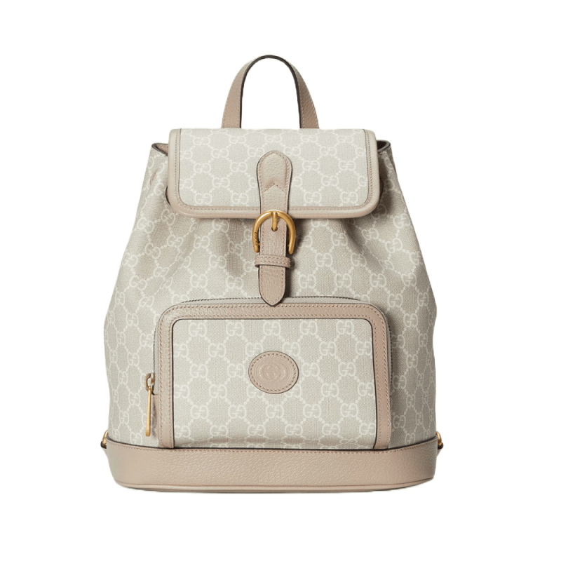 Gucci Backpack with Interlocking G Oatmeal Leather 674147