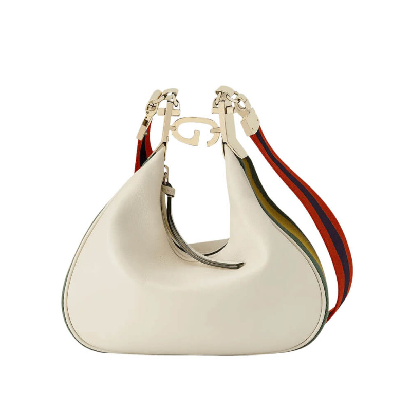 Gucci White Leather Attache Small Shoulder Bag 699409