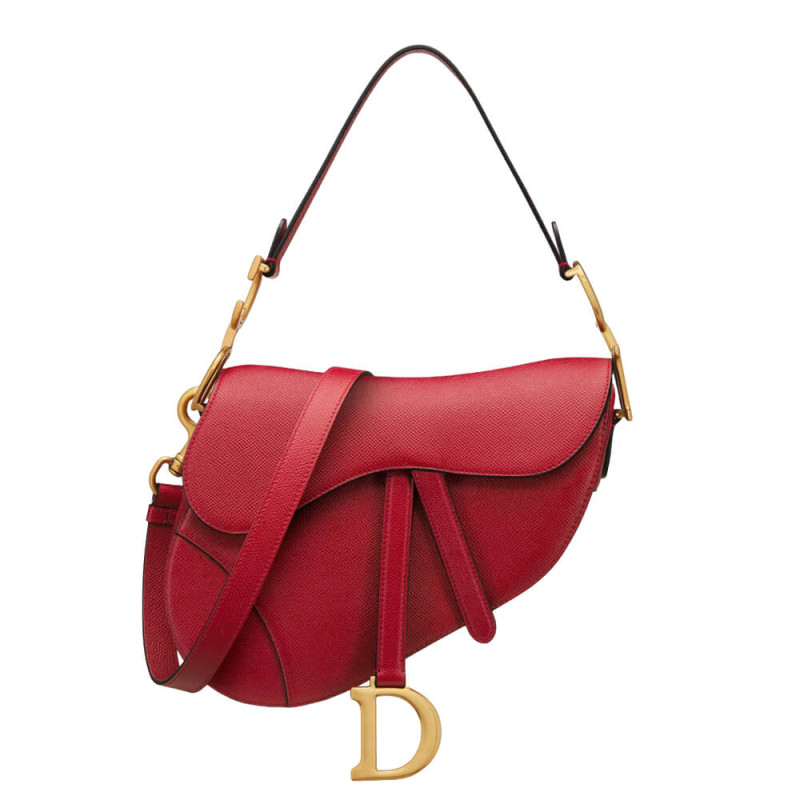 Dior Saddle Bag with Strap Grained Calfskin M0455