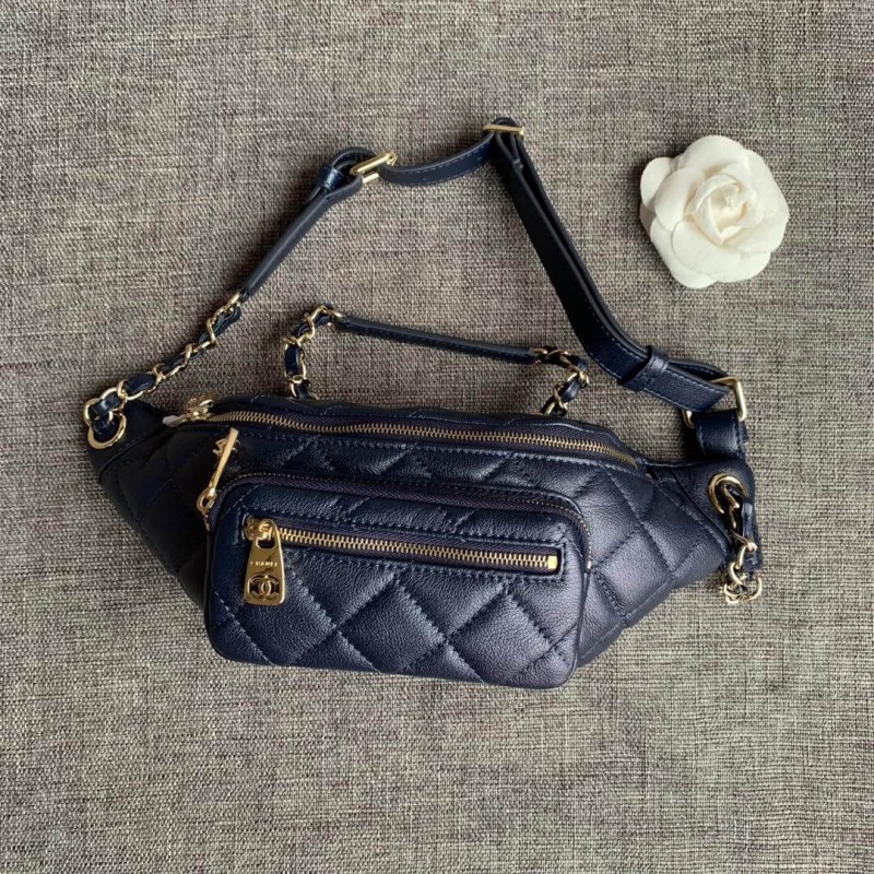 Chanel Quilted Caviar Clafskin Waist Bag AS0556