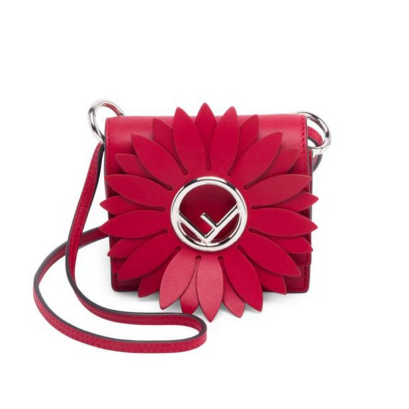 Fendi Micro Kan I Logo Gerbera Leather Shoulder Bag 8BS003