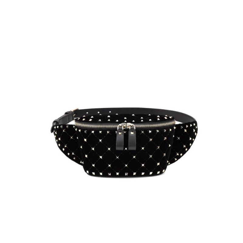 Valentino Garavani Velvet Rockstud Spike Belt Bag 0620R