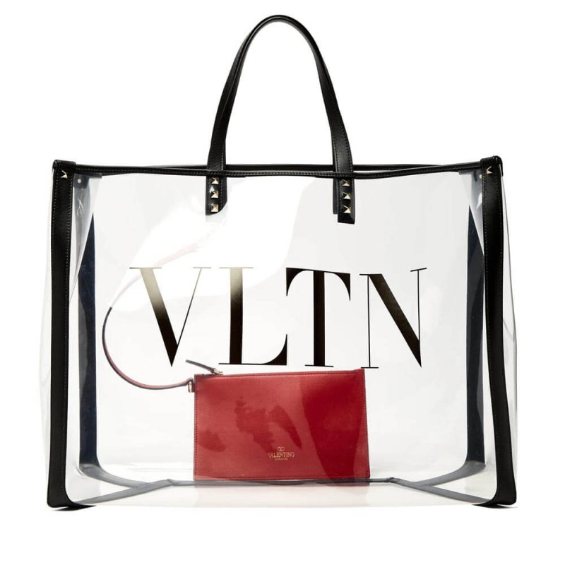 Valentino Garavani Grande Plage Medium PVC &amp; Leather Tote Bag 9008