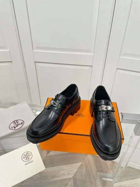 Hermes First Kelly platform derby shoes