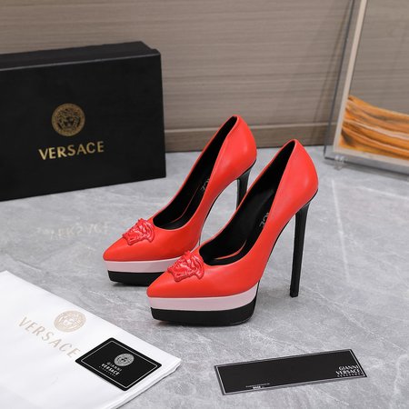 Versace Pointed toe double platform women s shoes