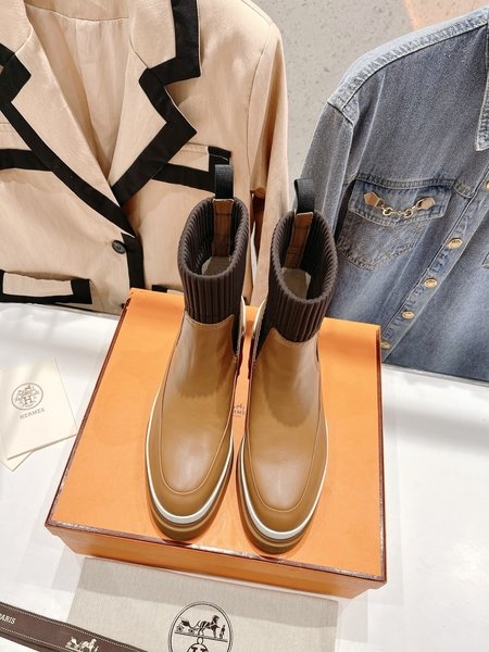 Hermes Calf leather Chelsea boots