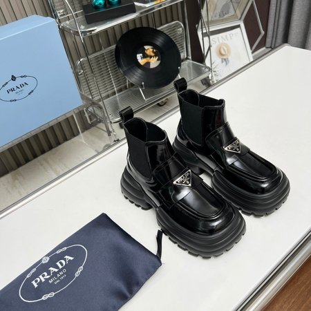 Prada Sheepskin platform boots