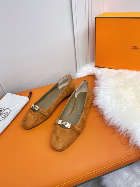 Hermes Goatskin Kelly Buckle Shoes