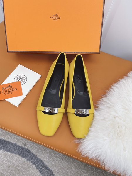 Hermes Goatskin Kelly Buckle Shoes