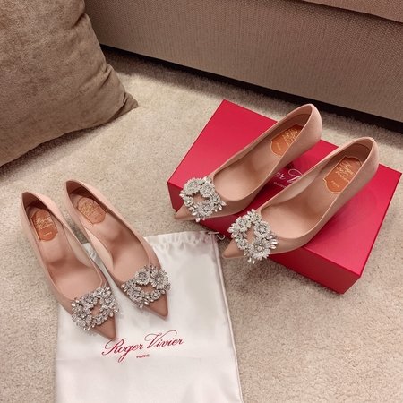 Roger Vivier Bouquet Strass flower cluster diamond buckle high heels