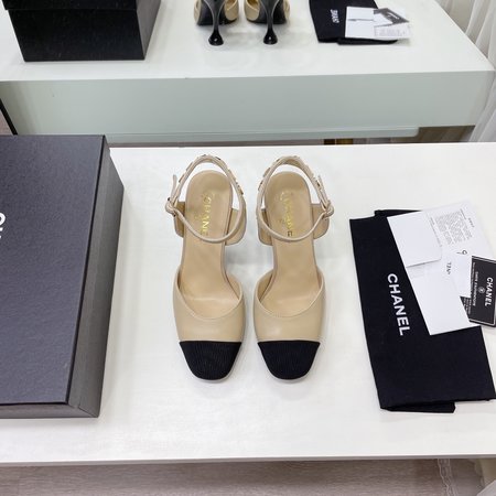 Chanel Classic Colorblock Heeled Sandals