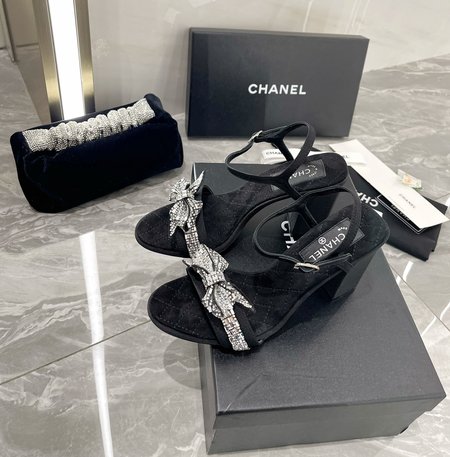 Chanel Crystal Diamond Bow Sandals