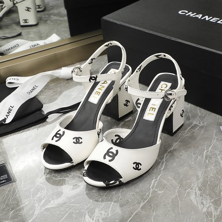Chanel printed high heel sandals