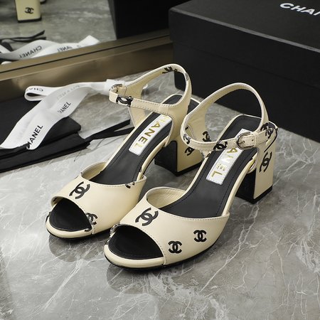 Chanel printed high heel sandals
